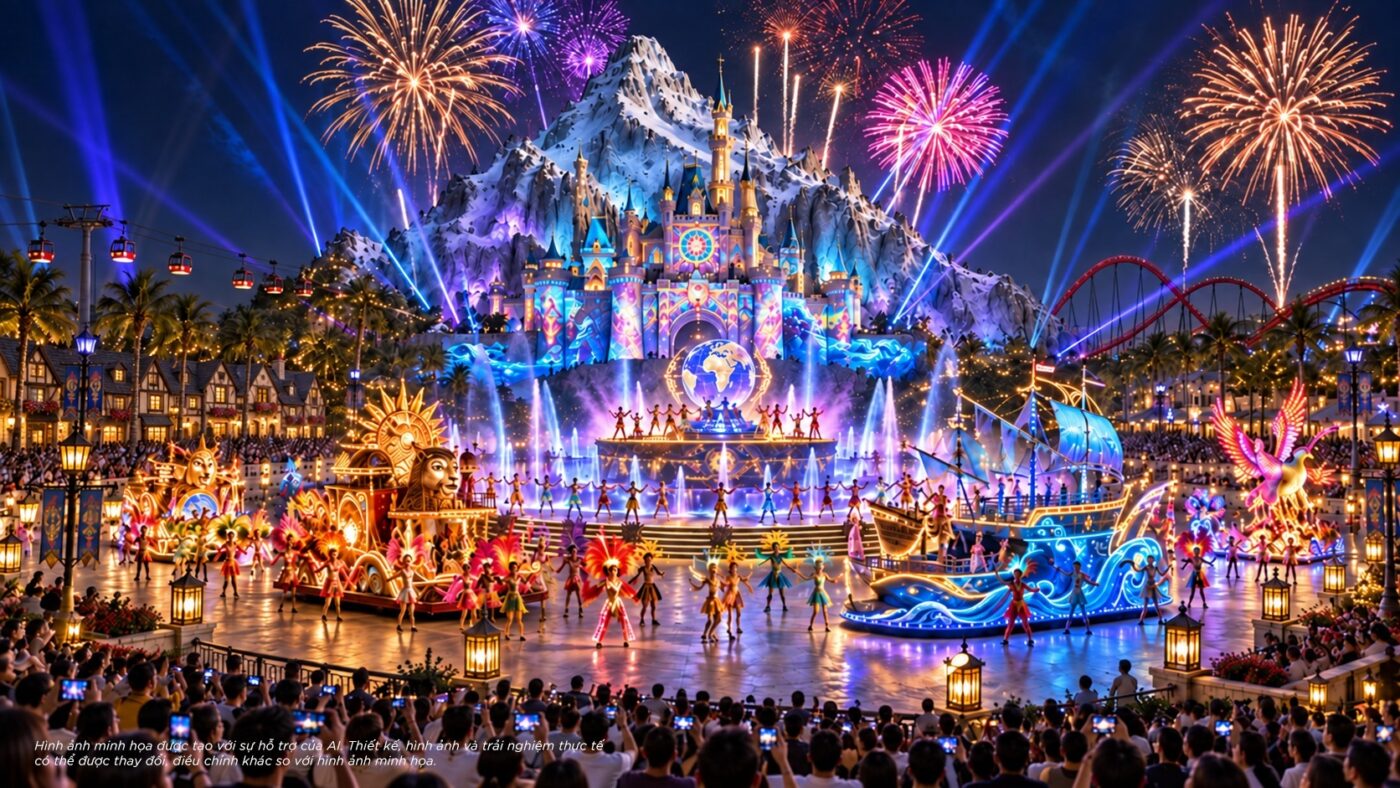 “Kỳ quan Lễ hội giải trí toàn cầu” VinWonders Cần Giờ - “vũ trụ lễ hội” rực rỡ và bất tận đang thành hình giữa Cần Giờ